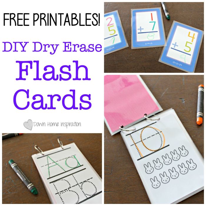 Make DIY Dry Erase Flash Cards With Free Printables Down Home Inspiration