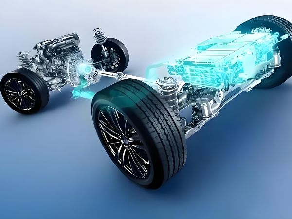 EV drive system calibration showing electric powertrain components, motor, battery system, and vehicle torque management architecture
