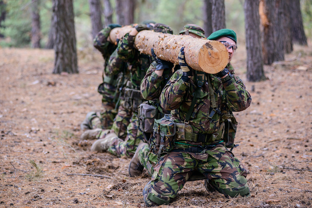 soldiers training outdoors