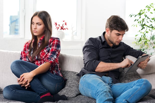 couple not talking to each other