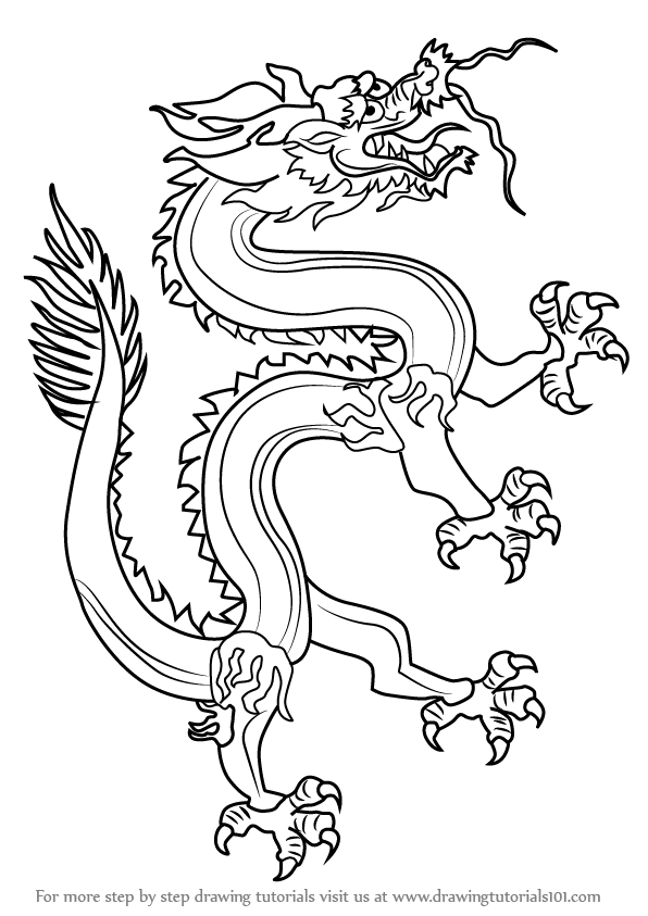 How to draw a chinese dragon! Step By Step How To Draw A Chinese Dragon Drawingtutorials101 Com