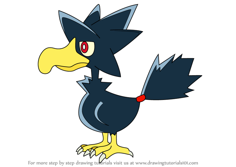 learn how to draw murkrow from pokemon pokemon step by step drawing
