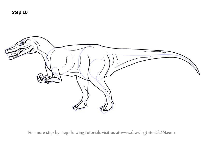 photo How To Draw A Baryonyx Easy drawing tutorials 101