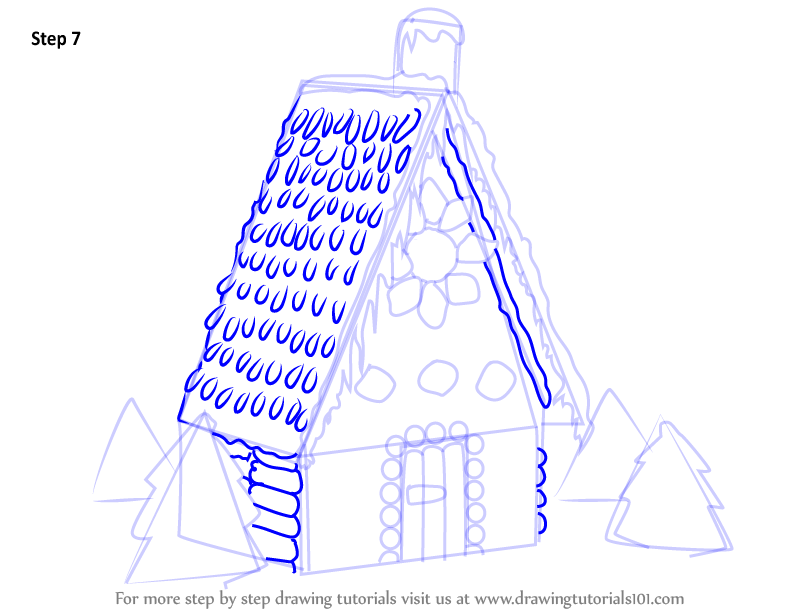These indicate icing on the cookie, which in turn represents the cuffs of the gingerbread man's clothes. Learn How to Draw Gingerbread House (Houses) Step by Step
