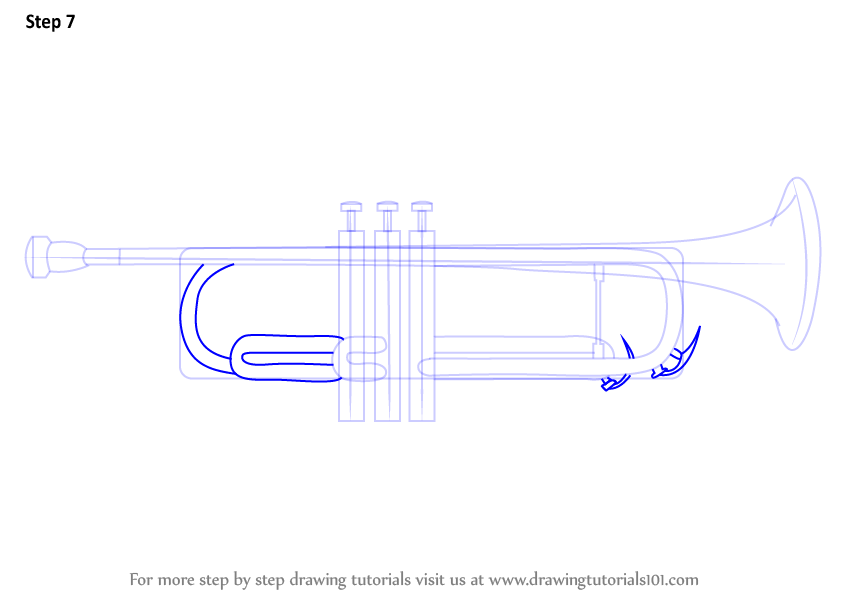 A trumpet is a musical instrument of the brass family which plays quite high notes. Learn How To Draw A Trumpet Musical Instruments Step By Step Drawing Tutorials