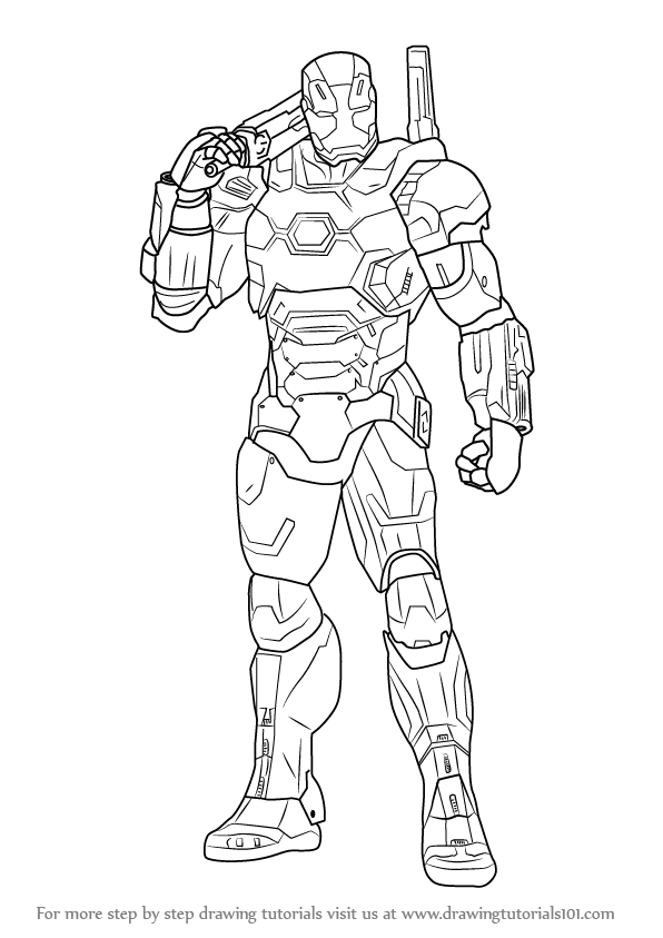 learn how to draw war machine from captain america civil