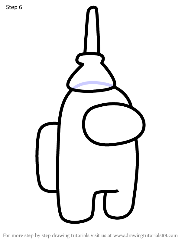 pic Drawing Among Us Character Outline Png to draw plunger hat from among us
