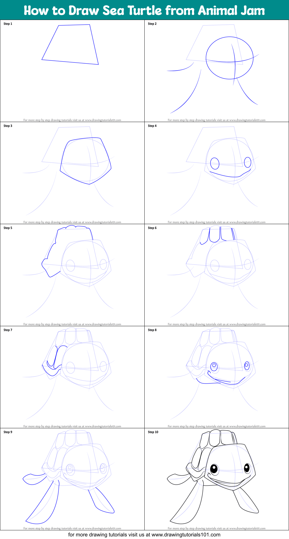 How To Draw A Sea Turtle