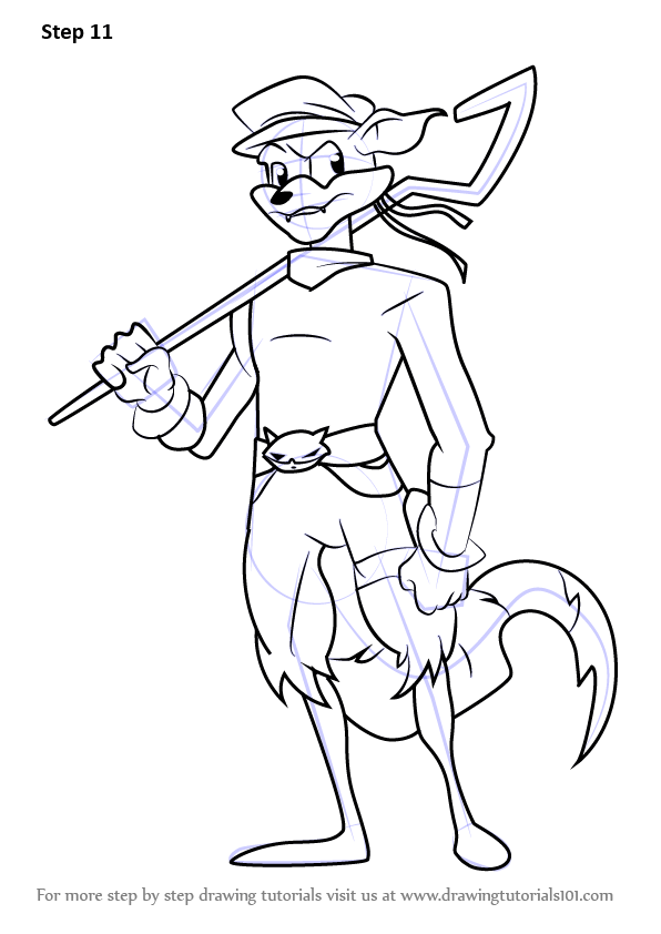 How to draw sly from sly cooper (sly cooper) step by step