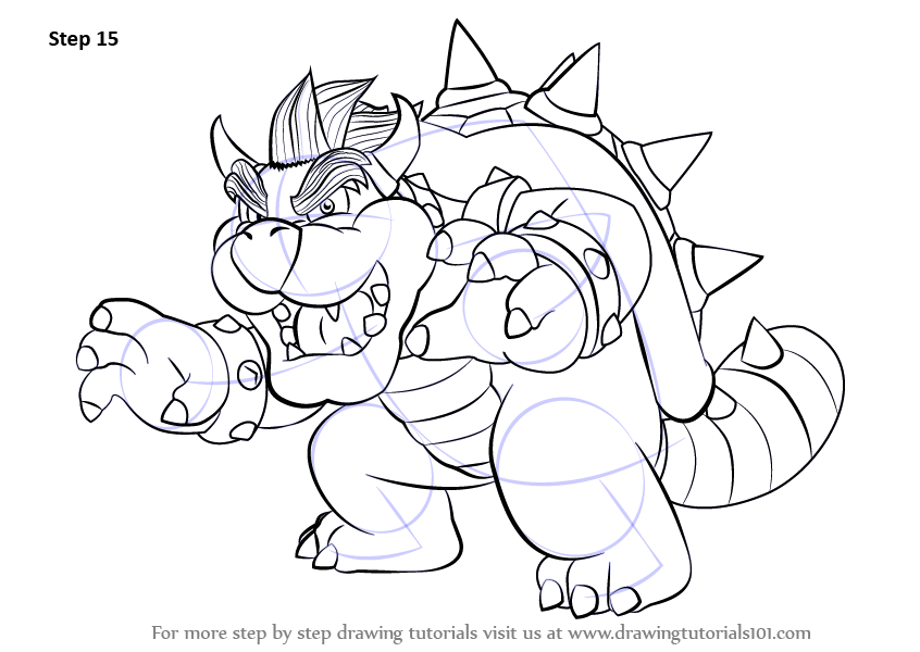 picture How To Draw Bowser Jr Step By Step Easy to draw bowser from super mario