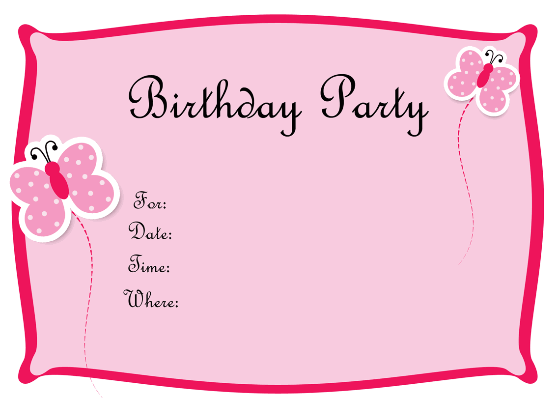 Girl Party Invitation Templates Free