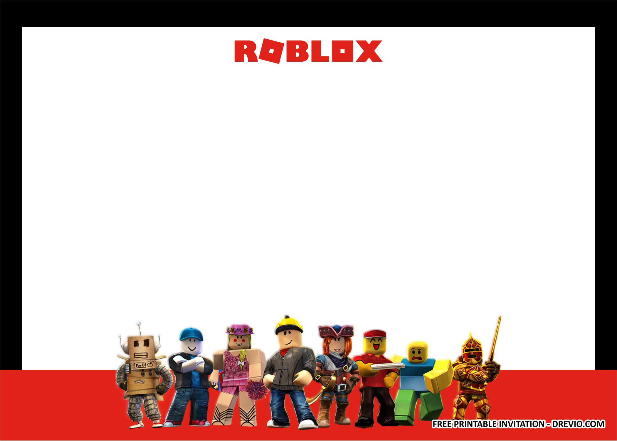 how to throw a fantastic roblox themed party download hundreds free printable birthday invitation templates