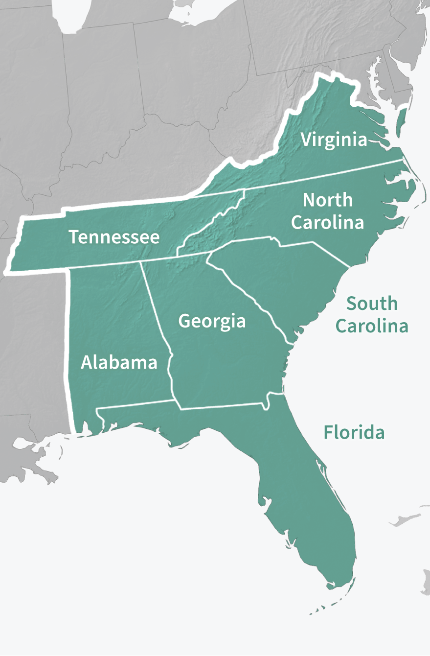 Map Of Florida Georgia And South Carolina DEWS Map SE 