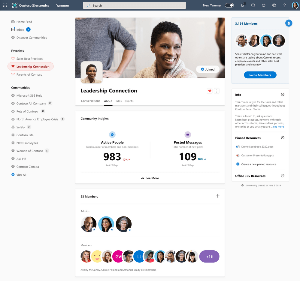 New community insights and q&a insights available soon in yammer