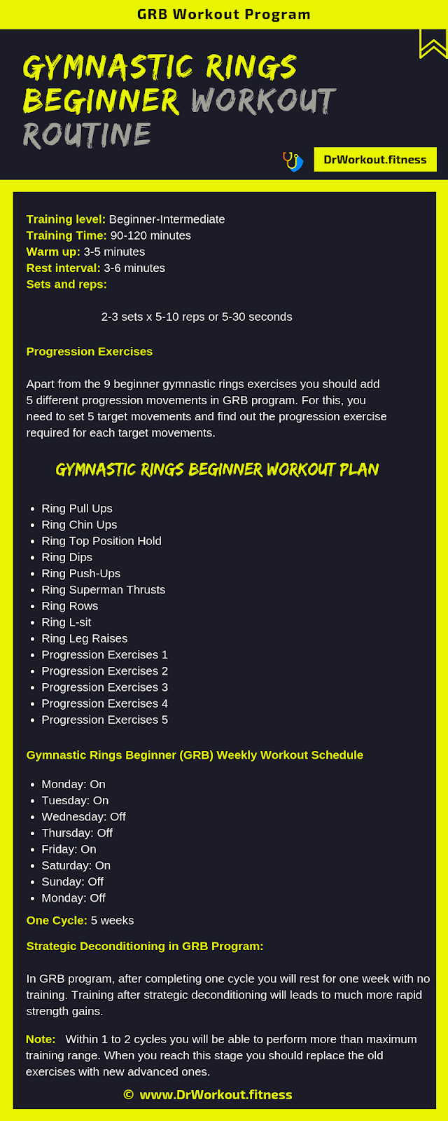 There are three different levels; Gymnastic Rings Workout Routine For Beginners Grb Workout Dr Workout