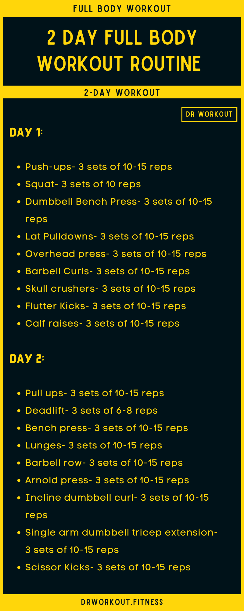 2 day split workout plan