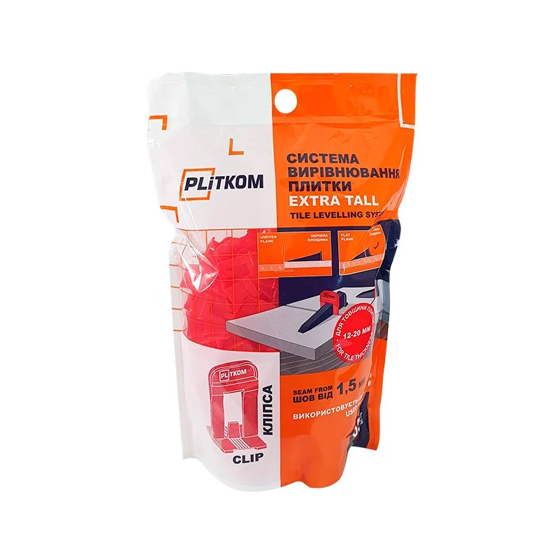 PLITKOM EXTRA magasított csempeszintező talp, 1,5 mm-es. 350 db/csomag, 12-20 mm