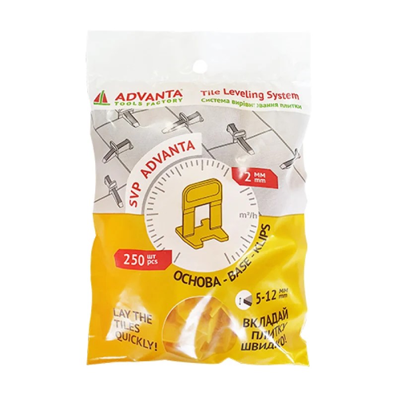 ADVANTA BASE csempeszitező talp, 2 mm-es, 250 db/csomag, 5-12 mm-ig