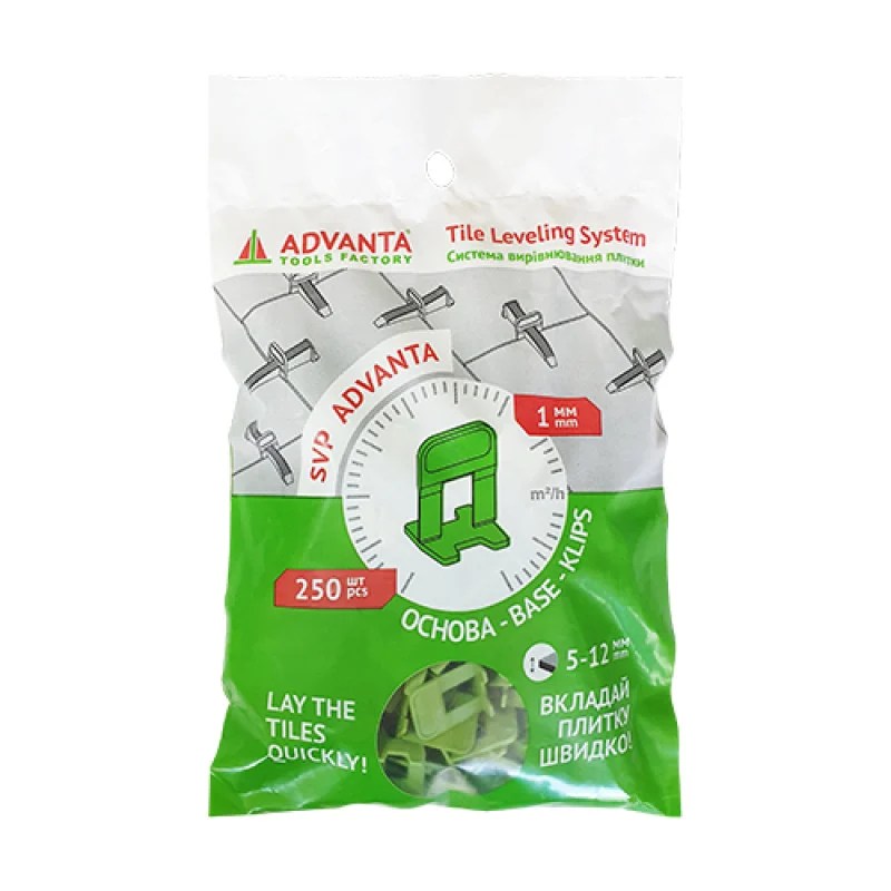 ADVANTA BASE csempeszitező talp, 1 mm-es, 250 db/csomag, 5-12 mmm-ig