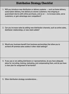 Business Marketing Plan Distribution Pricing And Promotion Strategies Dummies