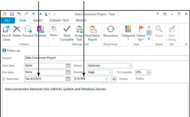 Outlook Reminders How To Set A Task Reminder In Outlook Dummies Outlook Reminders How To Set A Task Reminder In Outlook Dummies