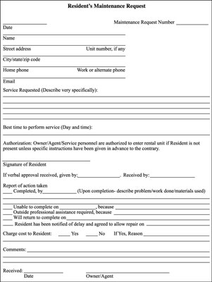 Tips For Landlords How To Respond To Residents Maintenance Requests Dummies