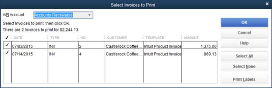How to print quickbooks 2015 invoices in a batch