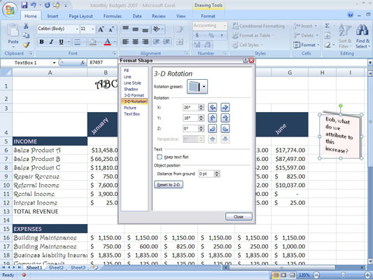 Select format > fill option. How to Edit and Format Text Boxes in Excel 2007 - dummies