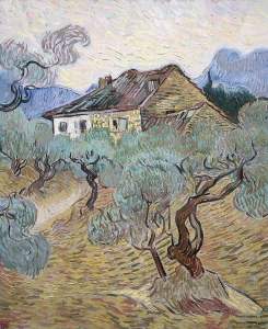 Het witte huisje tussen de olijfbomen - Vincent van Gogh, december 1889