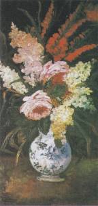 Vaas met Gladiolen en Lila - Vincent van Gogh, zomer 1886