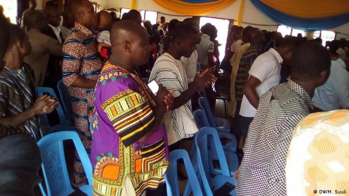 People attending church service in Ghana