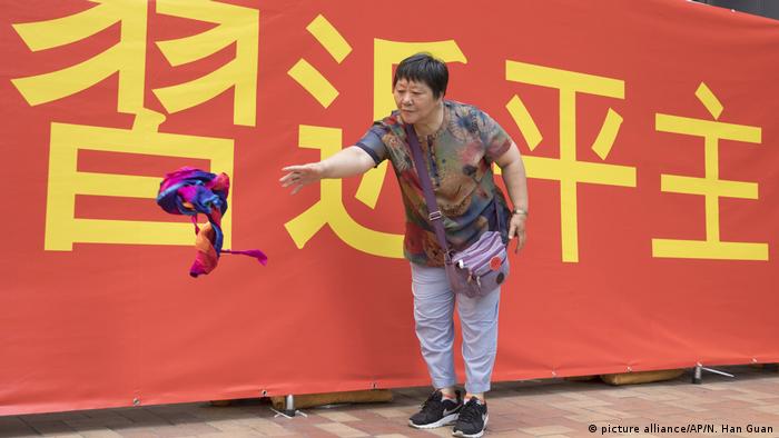 Hongkong - Xi Jinping - Kundgebung (picture alliance/AP/N. Han Guan)