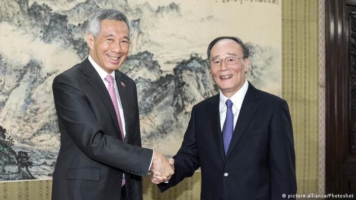 China Treffen Lee Hsien Loong und Wang Qishan (picture-alliance/Photoshot)