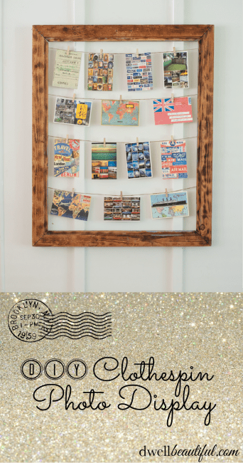 clothespin photo display
