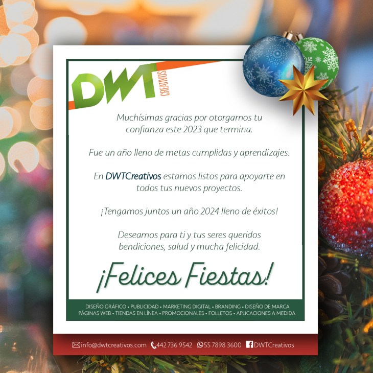 Feliz Navidad 2023 y Feliz Año Nuevo 2024.