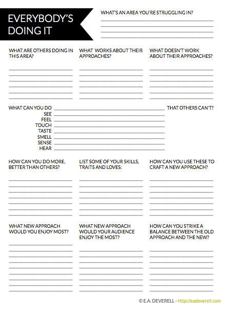 Writer worksheet wednesday: everybody's doing it