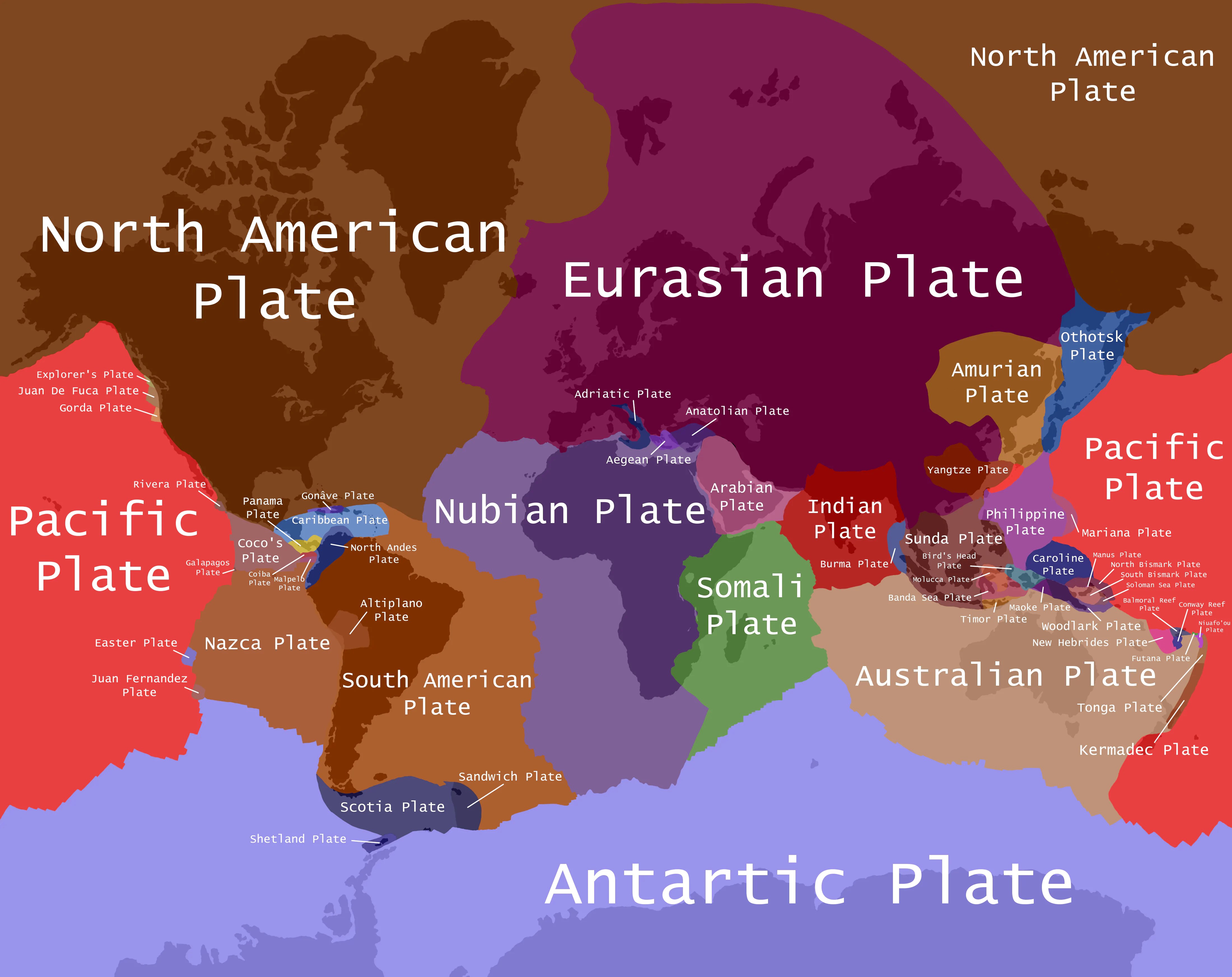 Tectonic Plates World Map Tectonic Plates Map 