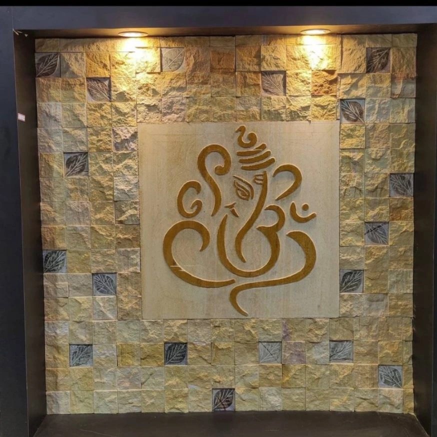 Ganesh mural designs for elevation divine ganesha 2d stone wall mural