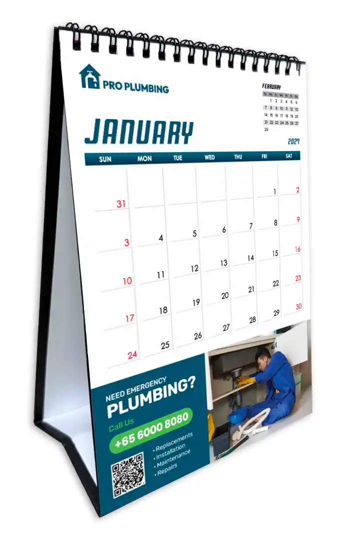 Hard Stand Calendar in Portrait