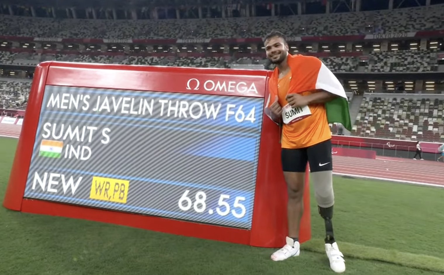 Sumit Antil wins India's 2nd gold at Paralympics with world record throw of 68.55m