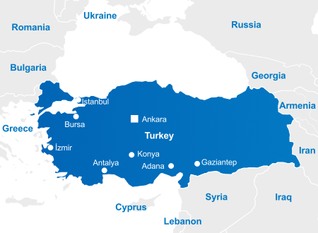 Turkey Map Europe Asia.
