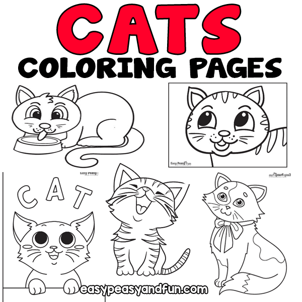 cat coloring pages easy peasy and fun