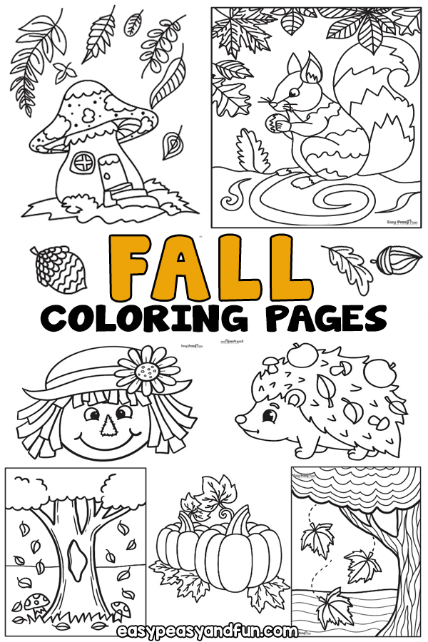 Fall Coloring Pages - 30 Printable Sheets - Easy Peasy and Fun