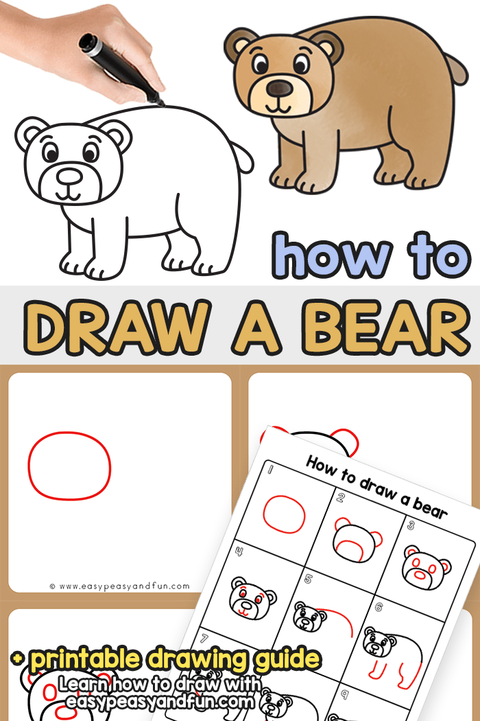How to draw a fishmonger. How To Draw A Bear Step By Step Drawing Tutorial Easy Peasy And Fun