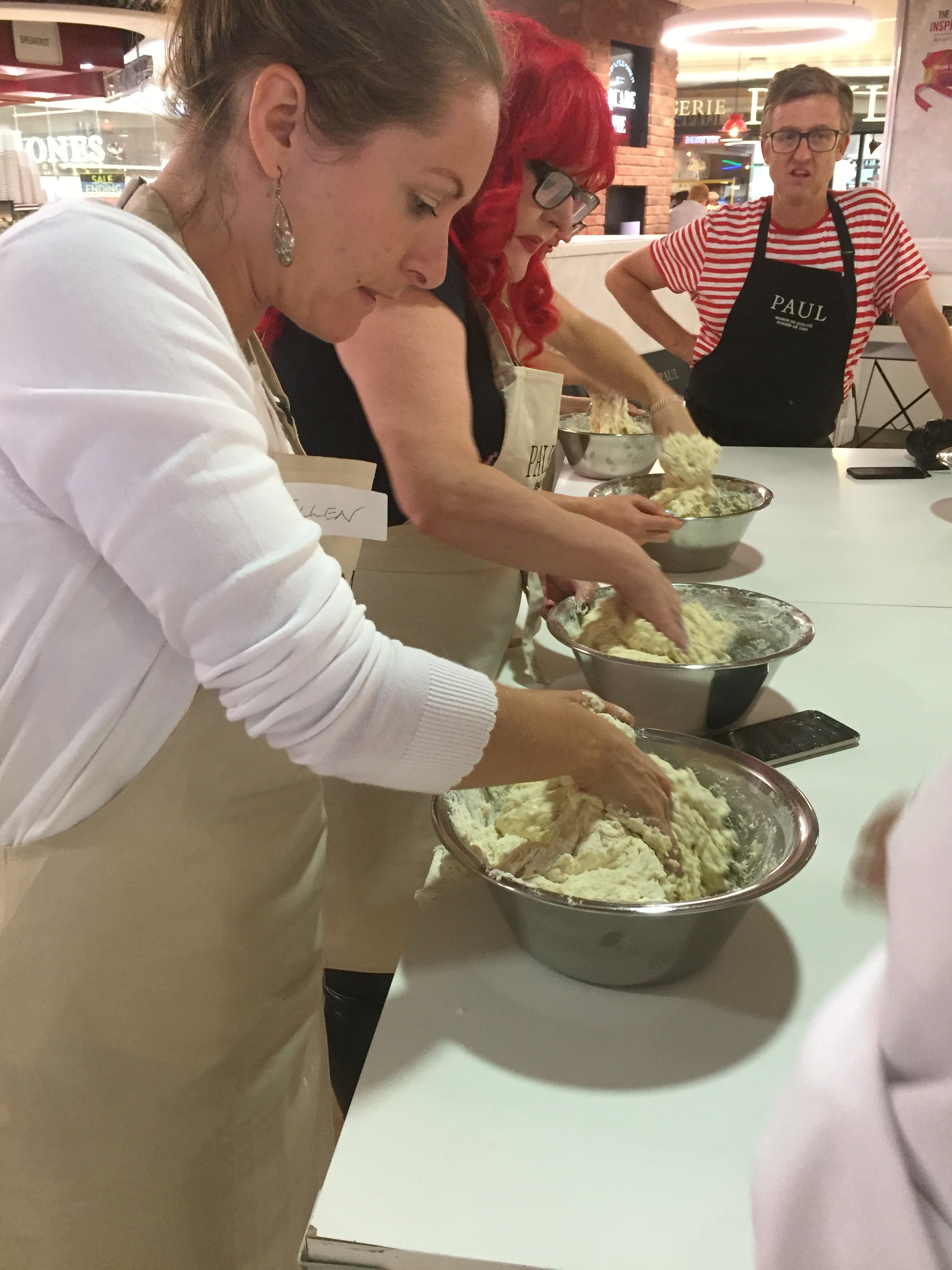 Kneading dough for bread
