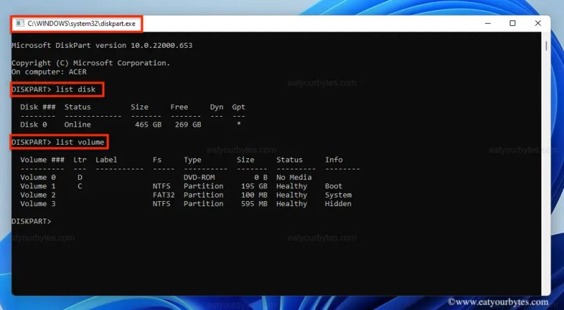 How to use Windows 11 “Disks and Volumes” Settings options
