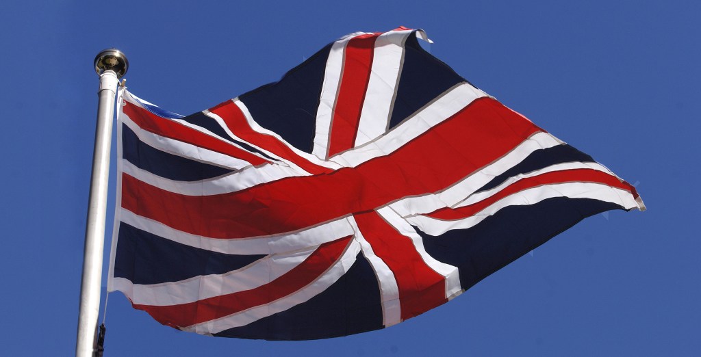 The Union Flag flies at the Queen Elizabeth II Centre in Westmister, central London
