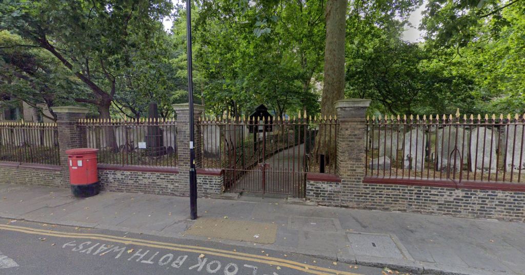 Railings and a gate to a graveyard