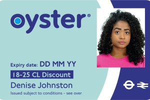 A mock up of an Oystercard with the discount code