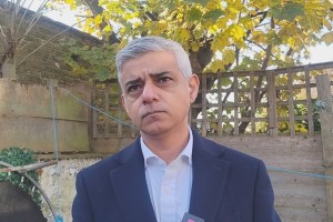 Sadiq Khan looking serious